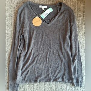 Honey Punch Charcoal Knit Top NEW WITH TAGS